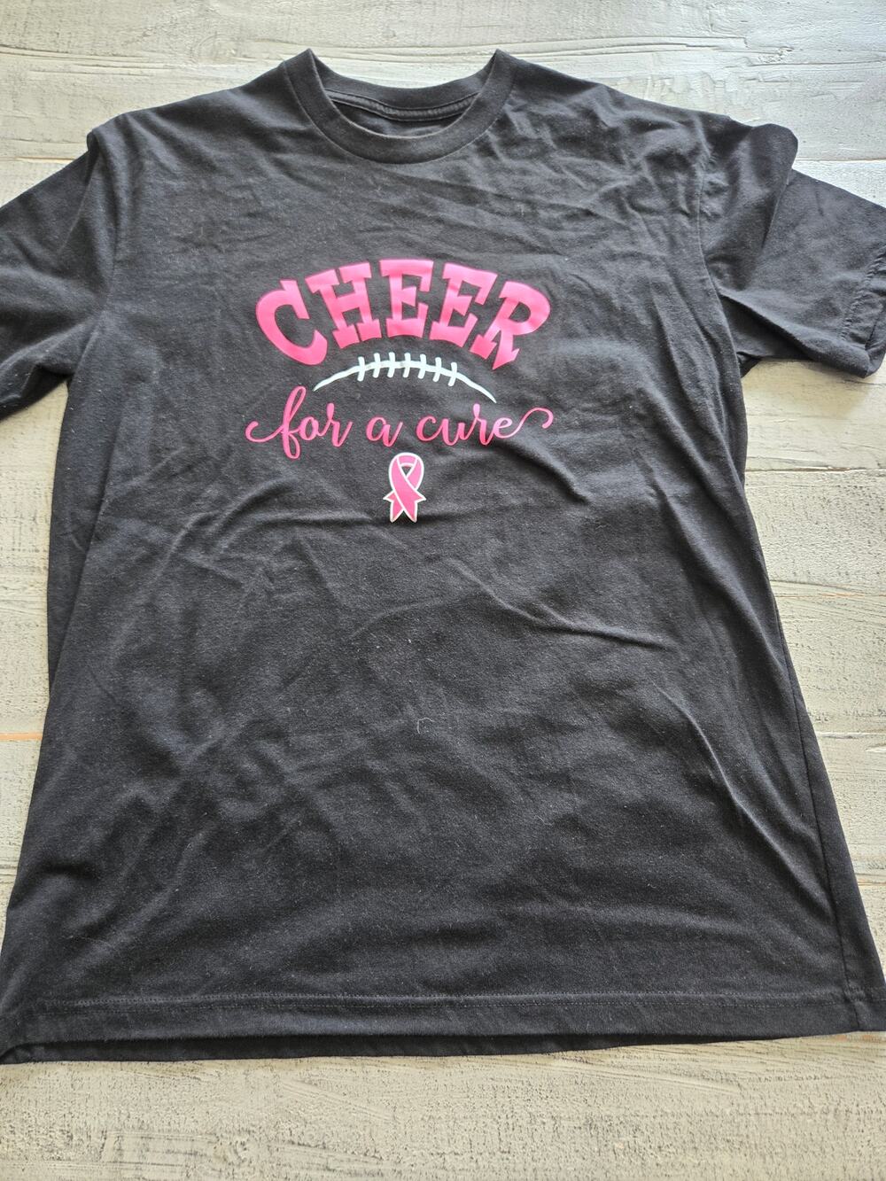 True Classic Cheer for a Cure Breast Cancer T-Shirt Men's Large